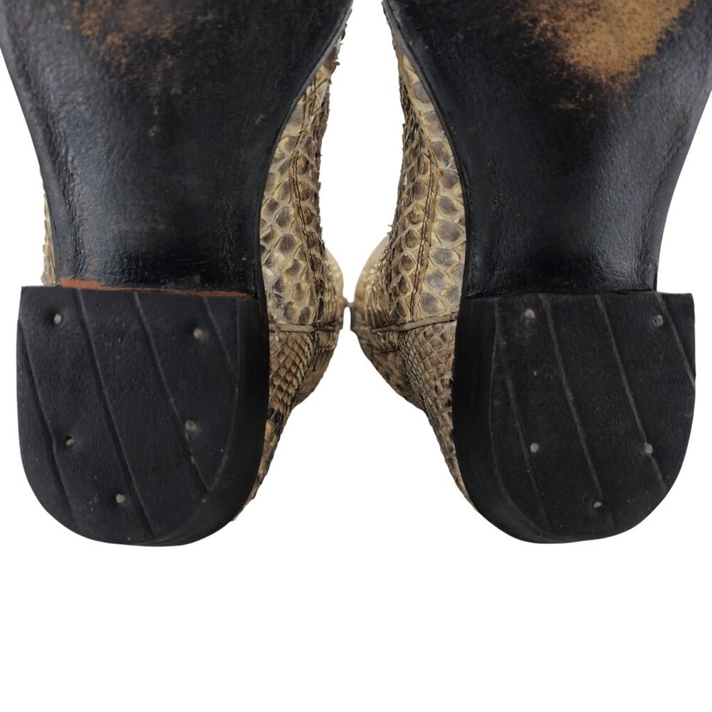 Full Exotic Python Snakeskin Mens 10D Custom Cowb… - image 7